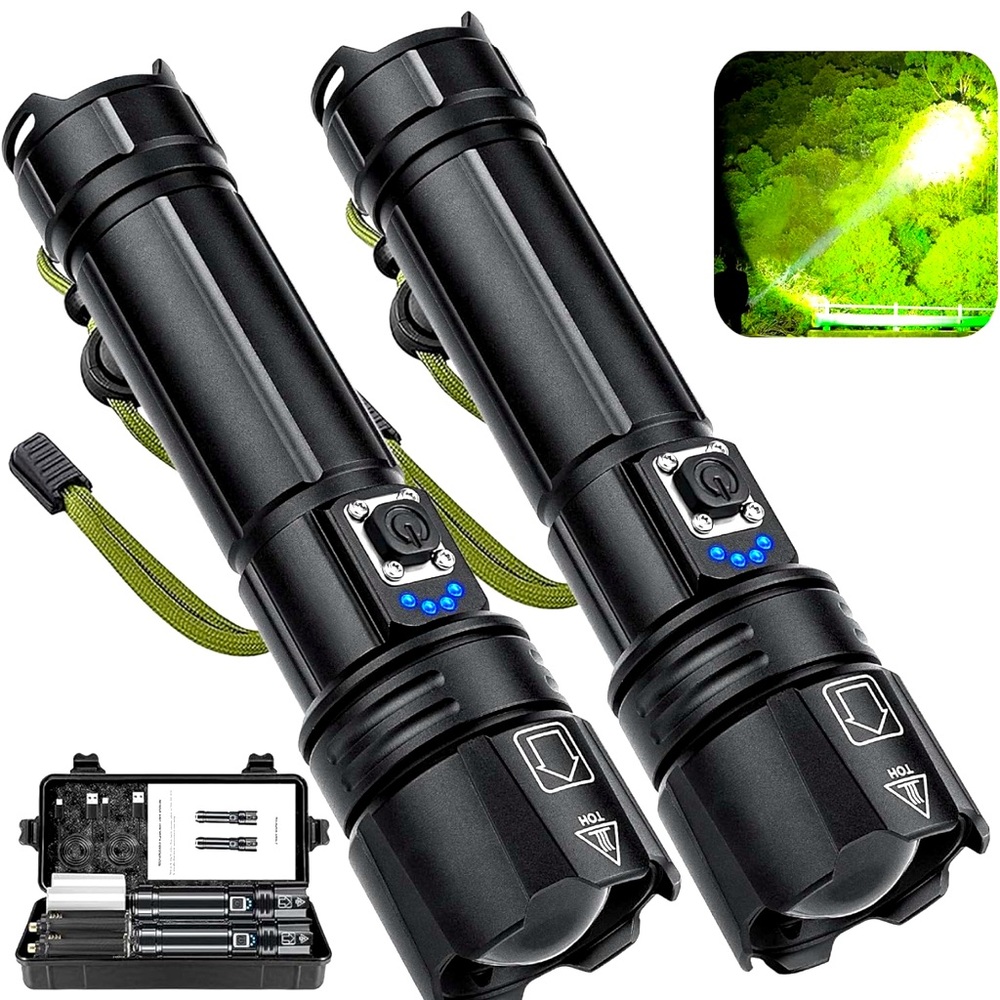 Two Led Flashlights High Lumens Rechargeable, 900,000 Lumens Waterproof …
